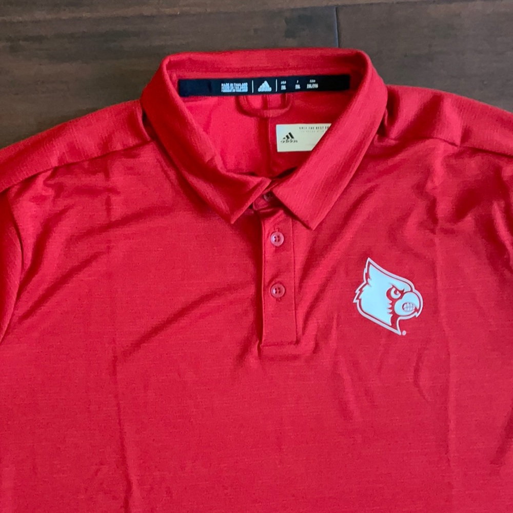 NWT Adidas Louisville Cardinals Polyester Polo Men’s Size 2XL
